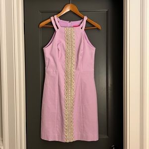 Lilly Pulitzer lavender/gold shift dress, sz 4, EUC